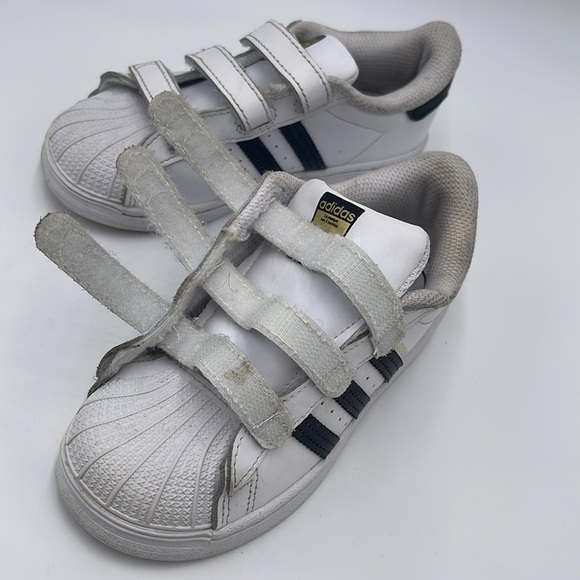 Adidas White and Black Velcro Sneakers Size US 10K - Picture 5 of 9